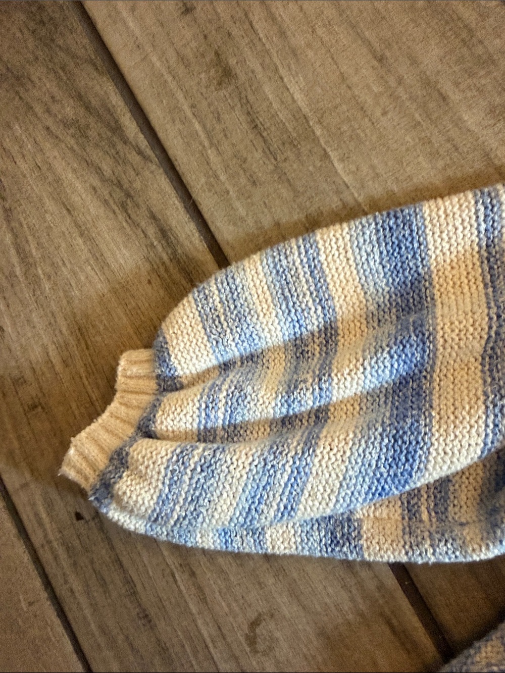 Billabong Blue & White Striped Tie-Front Cropped Sweater - Picture 4 of 5